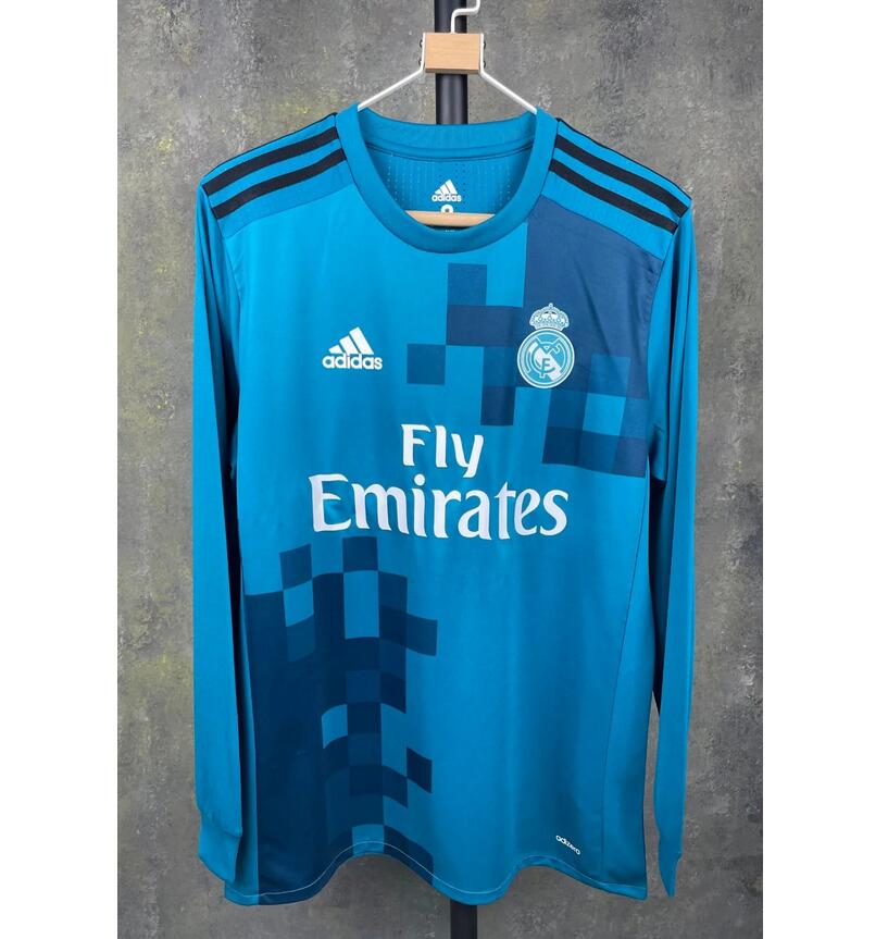 2017-18 Real Madrid Retro Long Sleeve Football Kit Third Soccer Jersey Player Version